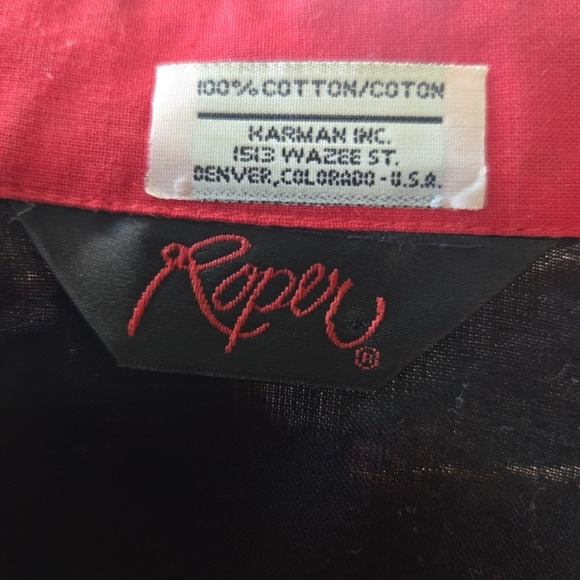 Roper Womans Vintsge Red and Black Button Down Shirt Size XL - Picture 7 of 7